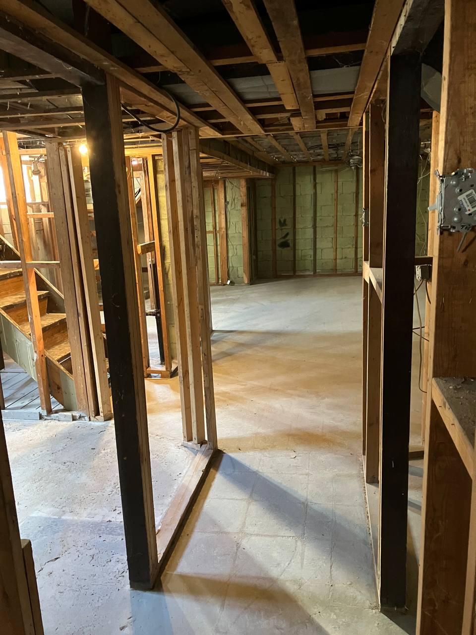 basement interior demolition